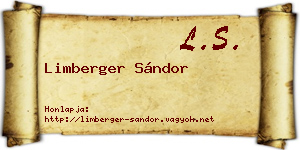 Limberger Sándor névjegykártya